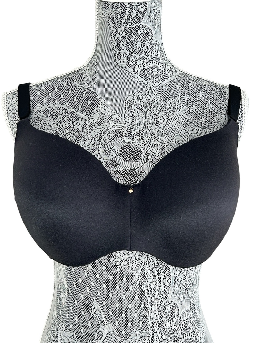Cacique Back Smoother Lightly Lined Balconette Black Bra. Size 40DD